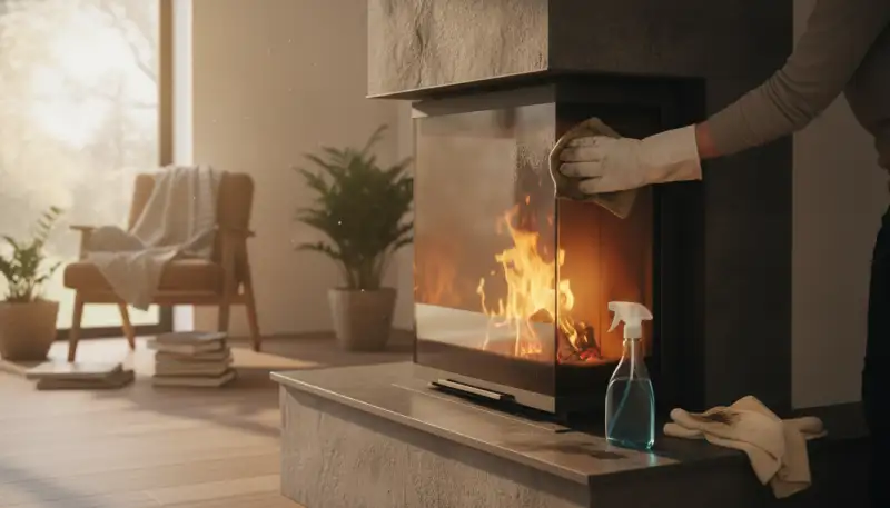 Kaminofenscheibe reinigen: So geht's