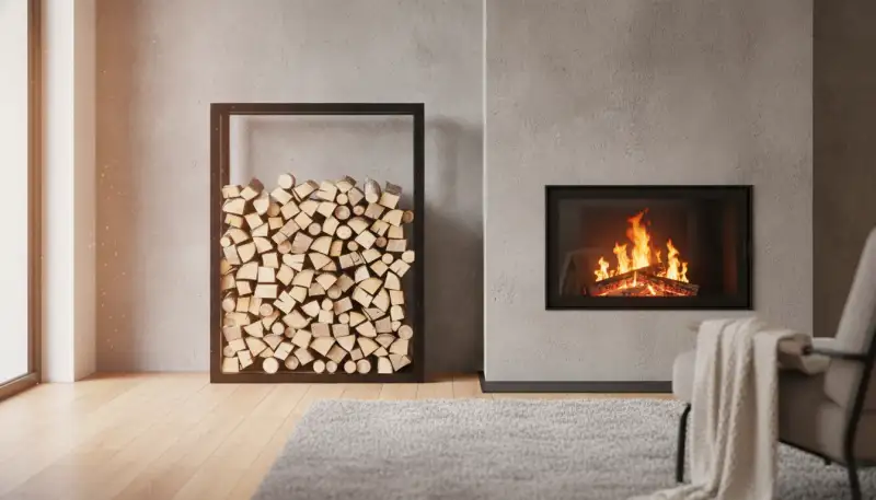 Ordnung und Ästhetik vereint: Das Kaminholzregal JACK 150x100cm setzt neue Maßstäbe